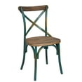 thumbnail image 1 of Industrial Style Wooden and Metal Frame Side Chair Brown and Turquoise - Saltoro Sherpi, 1 of 5
