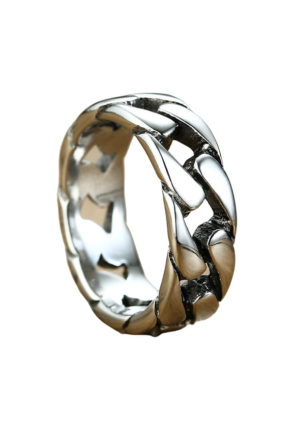 Industrial Styles Titaniumed Steel Biker Rings Portable Chain Designs Unisex Jewelry Accessory for Sensitive Skin