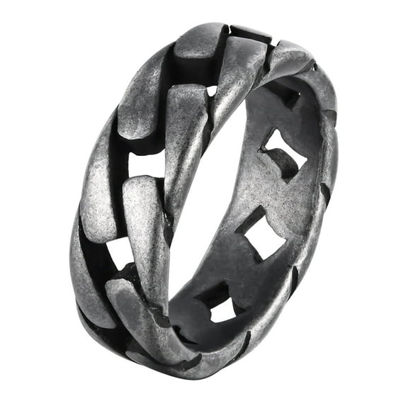 Industrial Styles Titaniumed Steel Biker Rings Portable Chain Designs Unisex Jewelry Accessory for Sensitive Skin