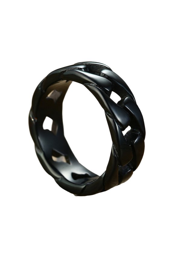 Industrial Styles Titaniumed Steel Biker Rings Portable Chain Designs Unisex Jewelry Accessory for Sensitive Skin
