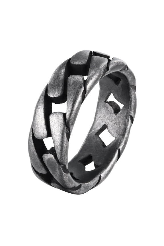 Industrial Styles Titaniums Steel Biker Rings Portable Chain Designs Unisex Jewelry Accessory for Sensitive Skin