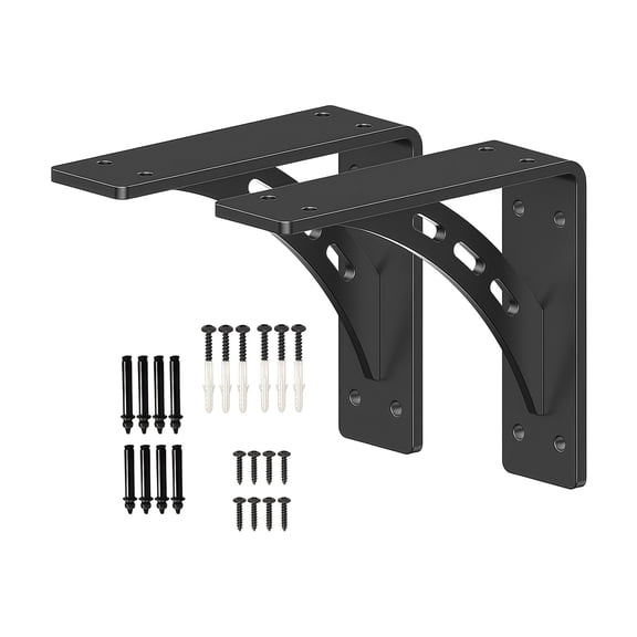 Industrial Styles Triangle Bracket Wall Mount Shelf Support Carbon Steel Texture for Wall Mounted Furniture Quick Setup