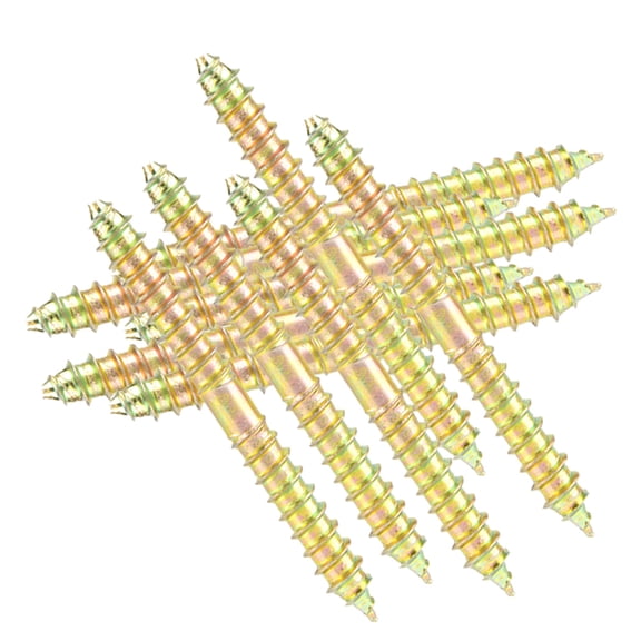 Industrial Supplies Dowel Screw Woodworking Furniture Connector Double Ended Screw Strong Zinc Plated 6x60mm 10pcs Set