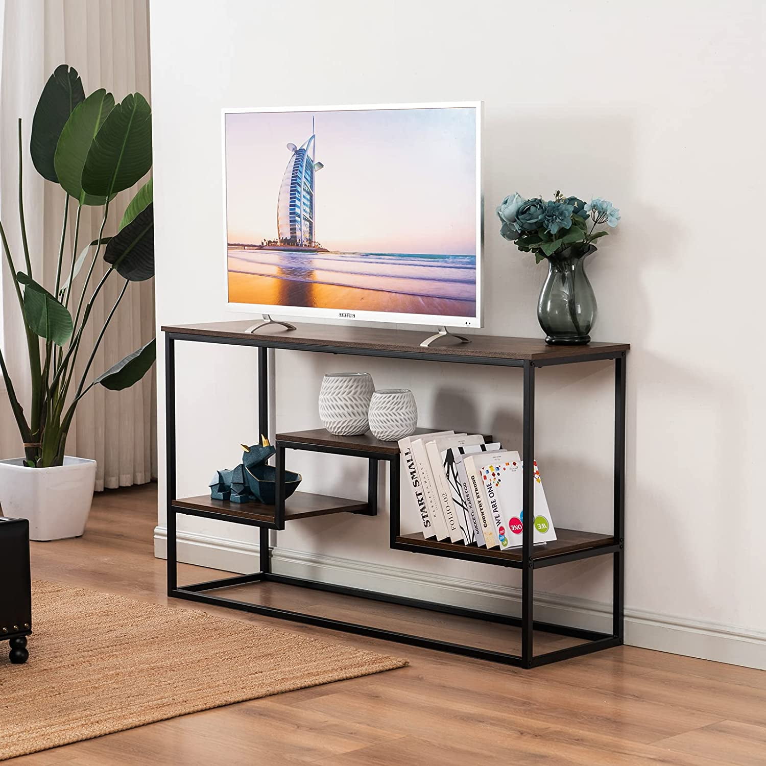 Industrial TV Stand for TV up to 55 inch, 47" TV with 3 Tier