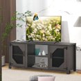 thumbnail image 1 of Industrial TV Stand with Storage Cabinet, Wood Entertainment Center for 65 Inch TV with Adjustable Shelves, TV Console Table and TV Cabinet with Magnetic Door for Living Room, Bedroom, Dark Gary, 1 of 9