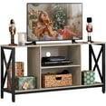 thumbnail image 1 of Industrial TV Stand for 55 Inch TV, Entertainment Center Media Console Table with Open Storage for Living Room, Wood Modern Furniture, Gray, 1 of 9