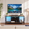 thumbnail image 1 of Industrial TV Stand for TVs up to 65" with Power Outlets& LED Light, Entertainment Center Media Console Table，Brown, 1 of 9