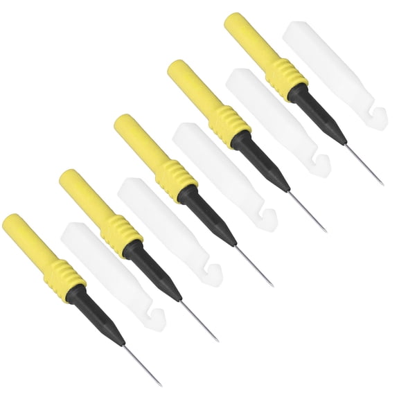 Industrial Test Probe Piercing Needle 0.7mm with Protective Sheath for Multimeters & Wire Testing Automotive Accessories 5-Pack (Yellow, 0.7mm / 0.027 inches)