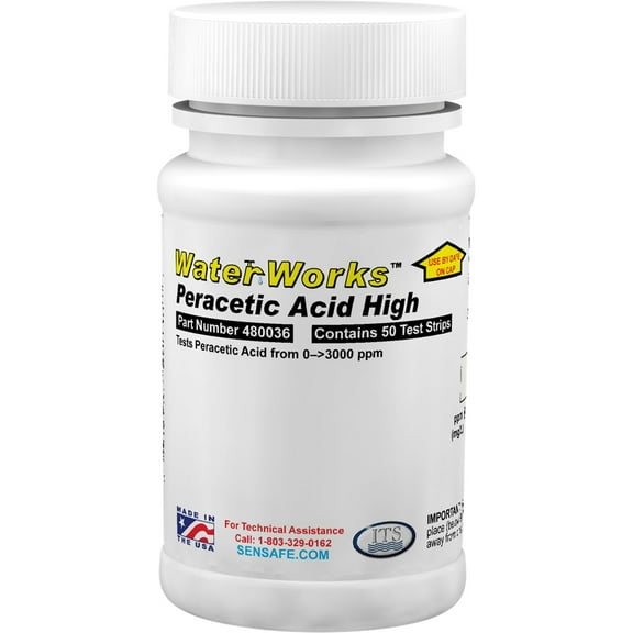 Industrial Test Systems 480036 WaterWorks Peracetic Acid High Water Test Strips