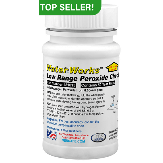Industrial Test Systems 481015 Water Works Low Range Peroxide Check, 50 Tests