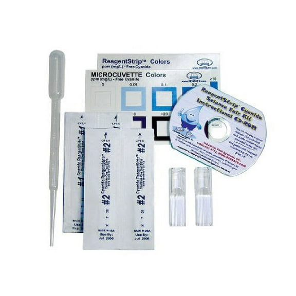 Industrial Test Systems 484003 Cyanide ReagentStrip Test Kit, 3 Minutes Test Time, 0.05-200 ppm Range (Pack fo 10)