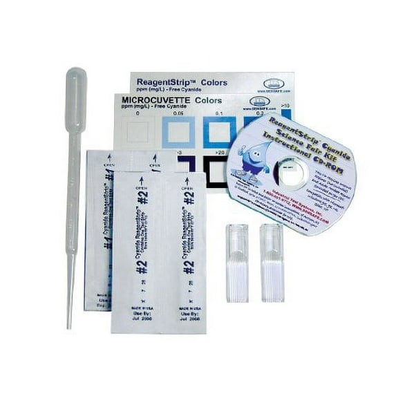 Industrial Test Systems 484003 Cyanide ReagentStrip Test Kit, 3 Minutes Test Time, 0.05-200 ppm Range (Pack fo 10)