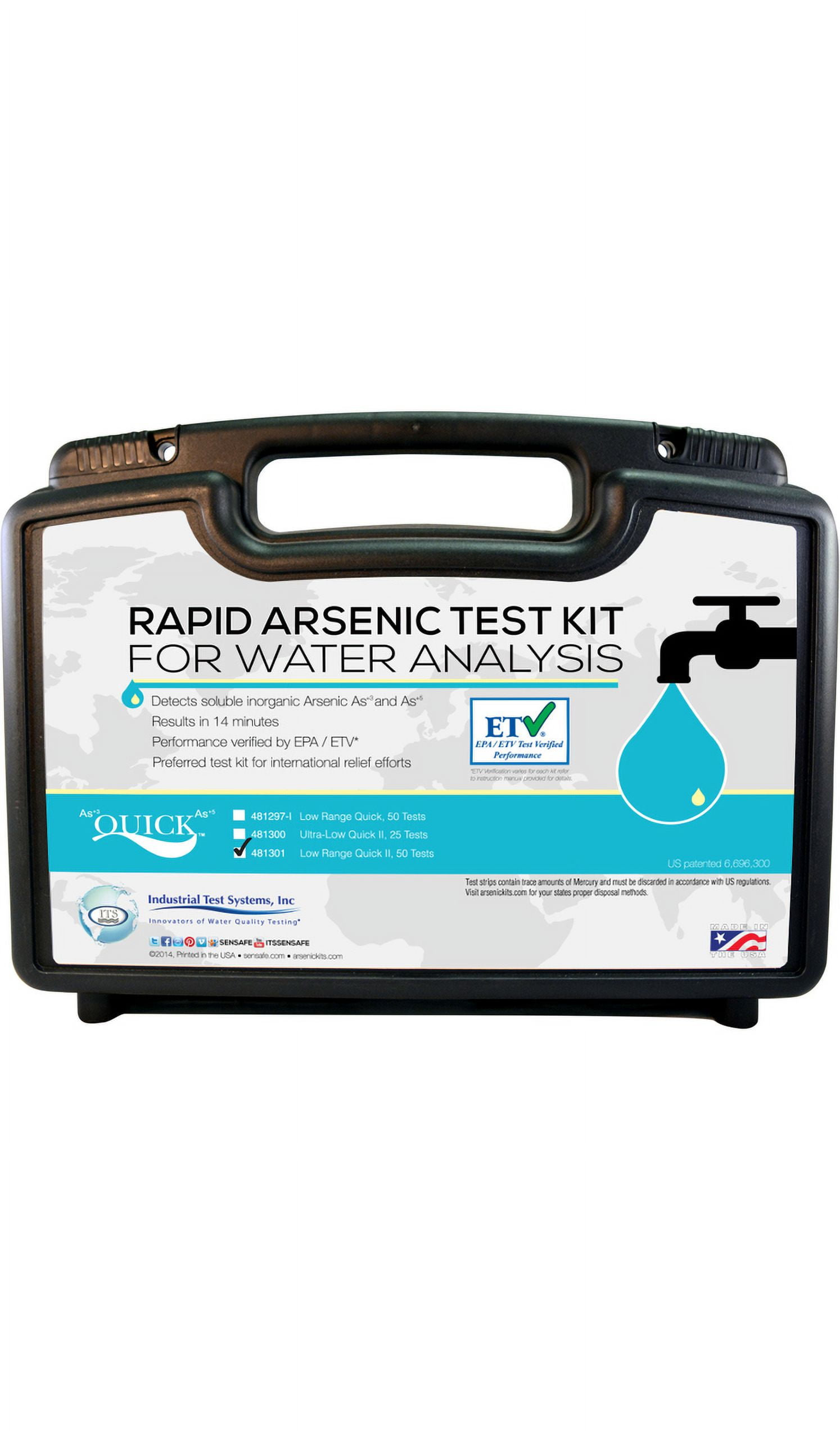 Industrial Test Systems Quick 481396 Arsenic for Water Quality Testing, 100 Tests, 12 Minutes Test Time