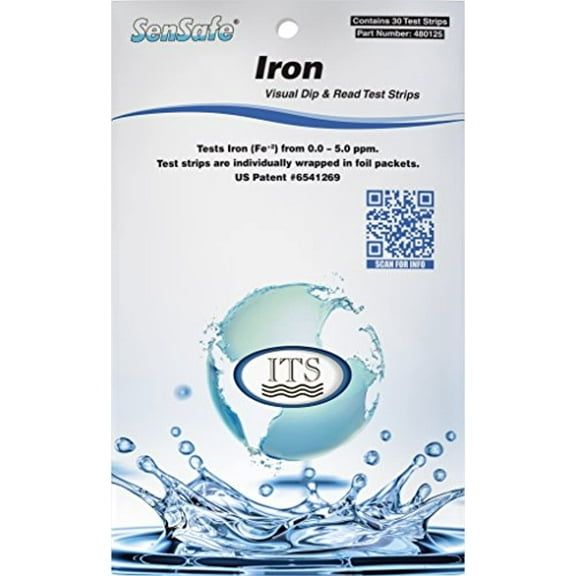 Industrial Test Systems SenSafe 480125 Iron Check, 2 Minutes and 30 Seconds Test Time, 0-5ppm Range (Pack of 30 Test Strips)