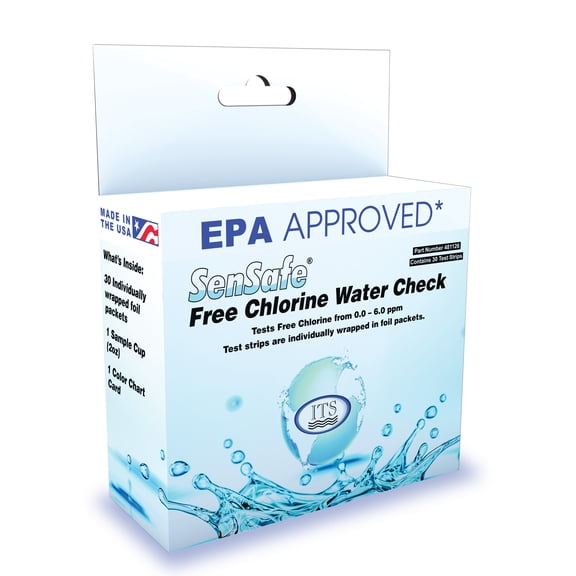 Industrial Test Systems SenSafe 481126 Free Chlorine Test Strip, 40 Seconds Test Time, 0-6ppm Range (Pack of 30)