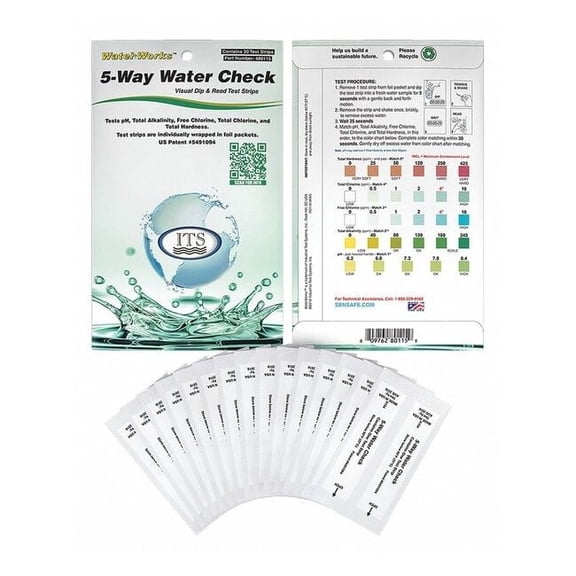 Industrial Test Systems Test Strips,5 Kit Waterworks,PK30 480115