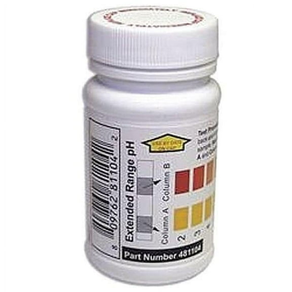 Industrial Test Systems Test Strips,pH,2-12ppm,PK50 481104