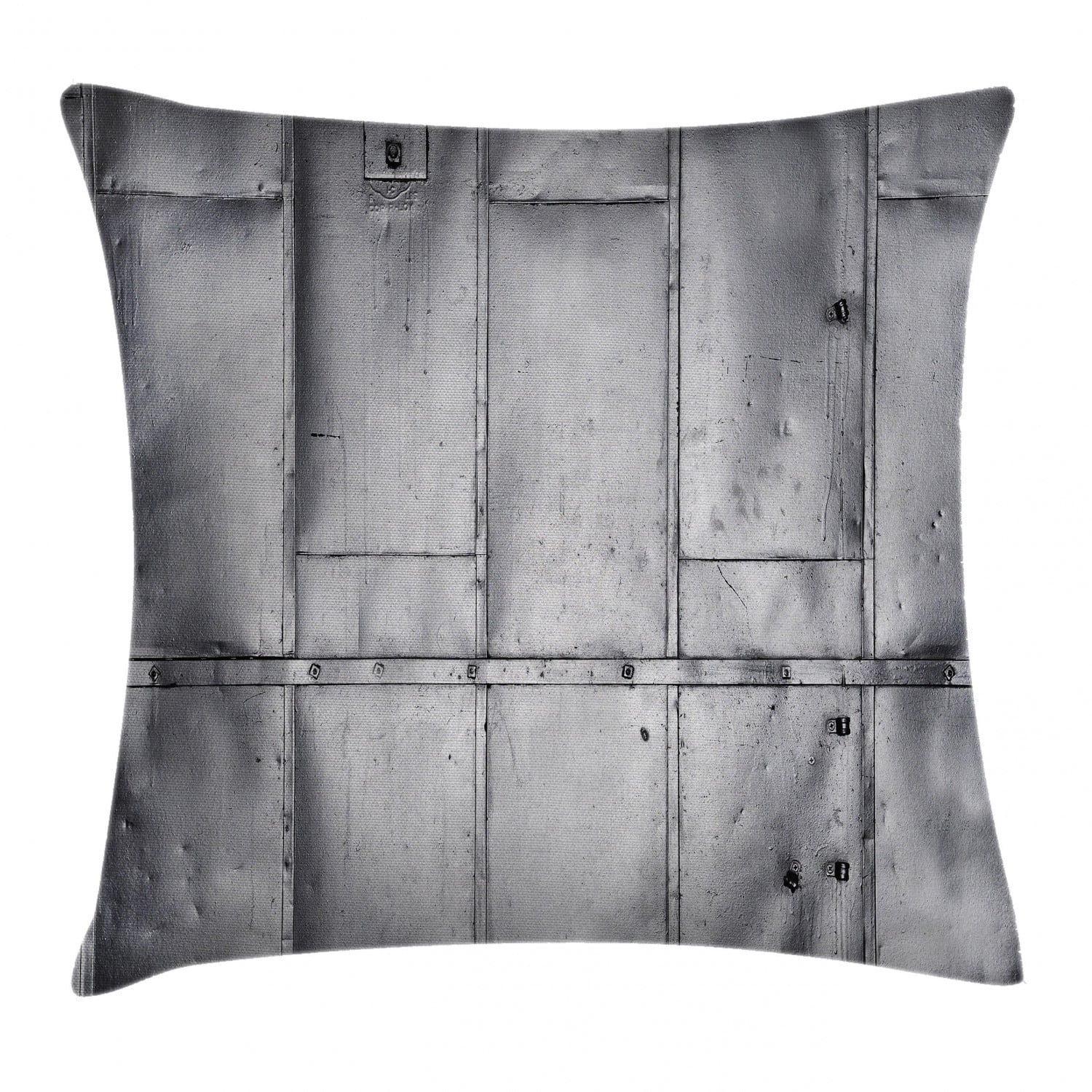 Industrial Throw Pillow Cushion Cover, Metal Steel Panels Industrial ...