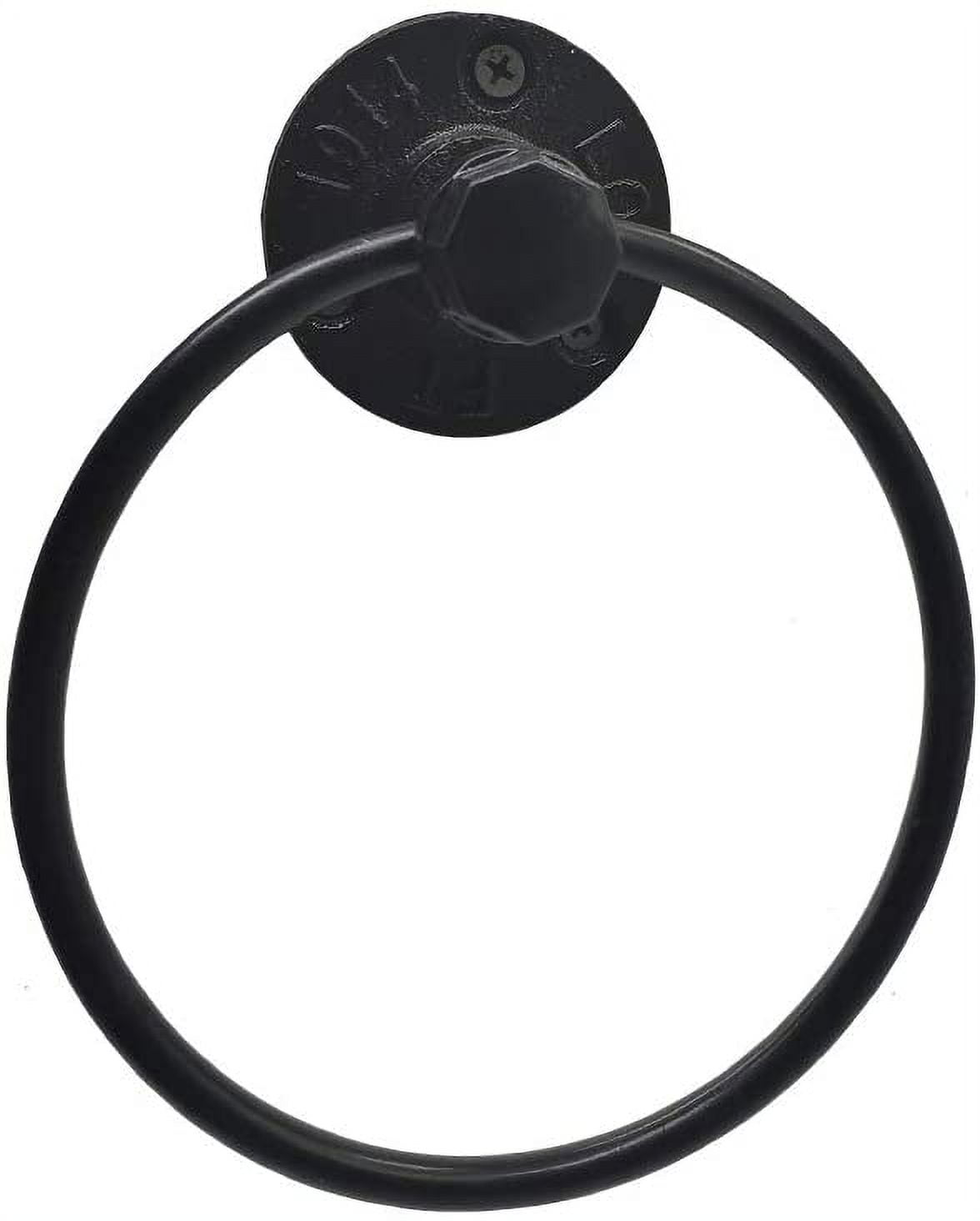 Industrial Towel Ring Rustic Pipe Hand Towel Holder Wall Mounted for Bathroom