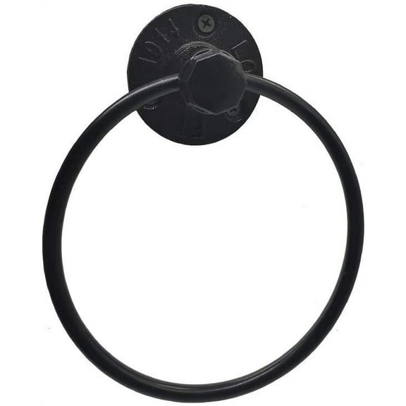 Industrial Towel Ring Rustic Pipe Hand Towel Holder Wall Mounted for Bathroom