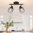 thumbnail image 1 of Industrial Track Lighting Kit 2 Light Modern Track Lighting Fixtures Flush Mount Ceiling Light Rotatable Light Head E26 Base Ceiling Spotlight for Kitchen Dining Room Hallway, 1 of 7
