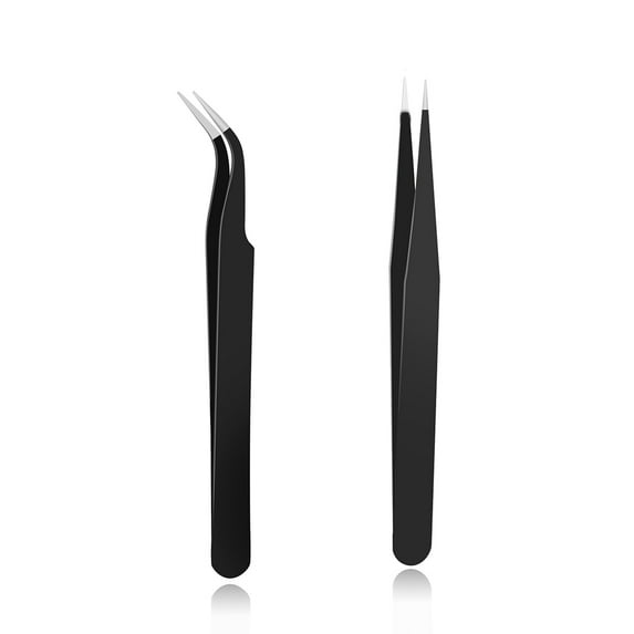 Industrial Tweezers,for Craft,Soldering, Laboratory Work, Jewelry-Making,for Modeling, Electronic Repair (2pcs black)