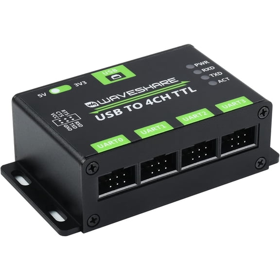 Industrial USB to 4CH TTL UART Converter Serial Adapter with Multi Protection Circuits Compatible with Multiple Systems Like Win7/8/8.1/10/11, Mac, Linux, Android etc.