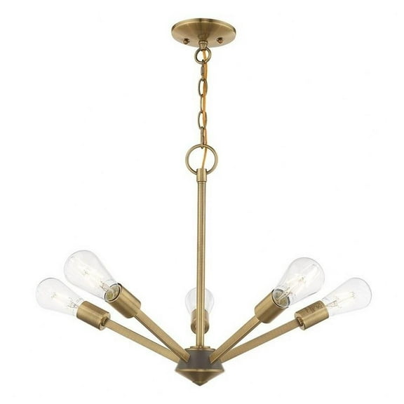 Industrial-Urban Five Light Chandelier-Antique Brass/Bronze Finish Bailey Street Home 218-Bel-2944742