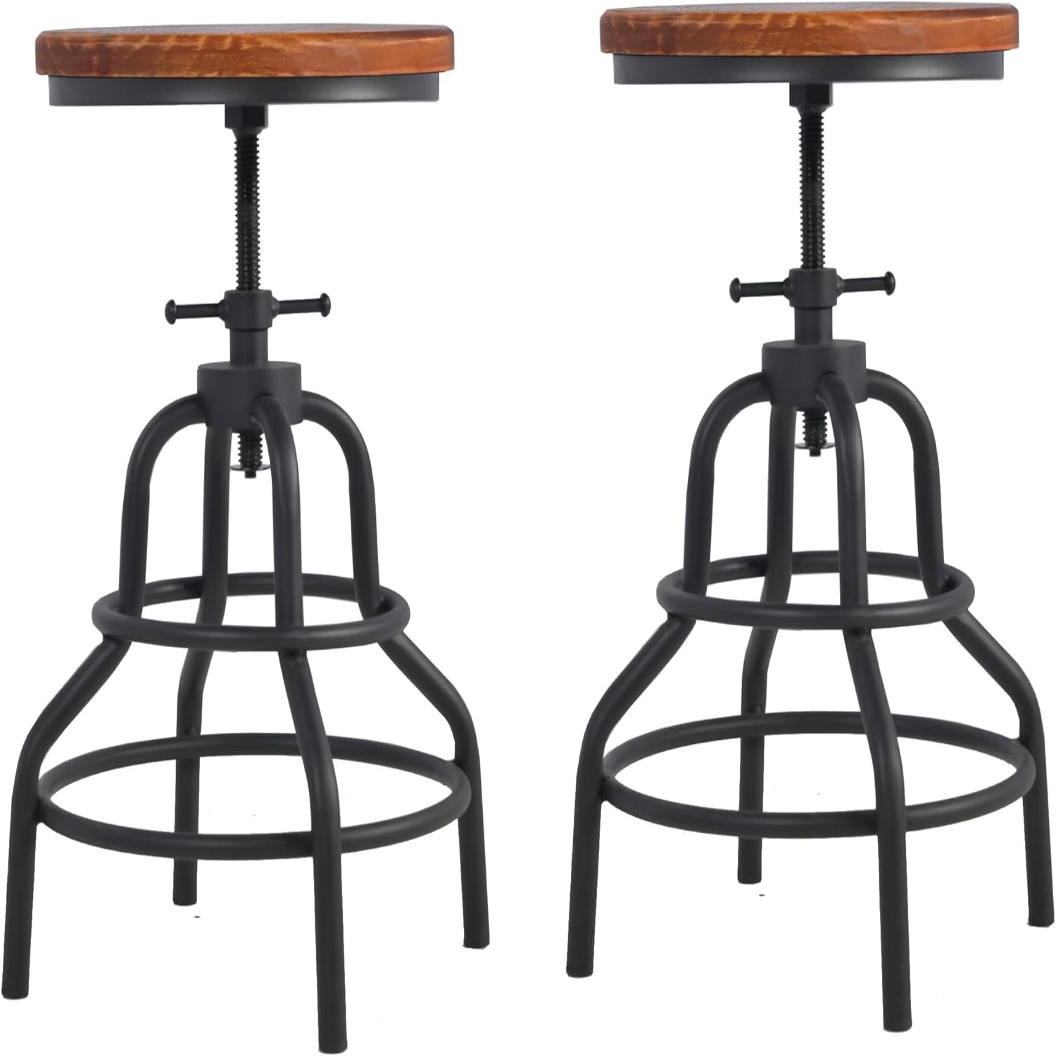Industrial Vintage Bar Stool Kitchen Counter Height Adjustable Pipe