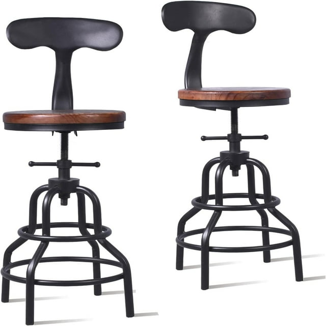 Industrial Vintage Bar Stool Kitchen Counter Height Adjustable Pipe