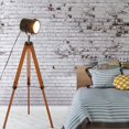 thumbnail image 2 of Handmade Teak Wood Nautical Tripod Floor Or Table Lamp, Adjustable LED, Chrome Finish, India 2 of 6