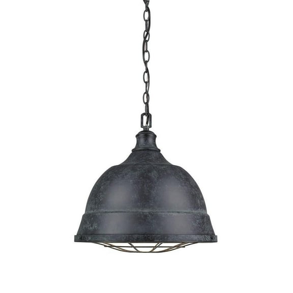 Industrial Vintage Inspired 2-Light Large Pendant in Black Patina with Rustic Pendant Bowl 16.5 inches W X 15.88 inches H-Black Patina Finish Bailey
