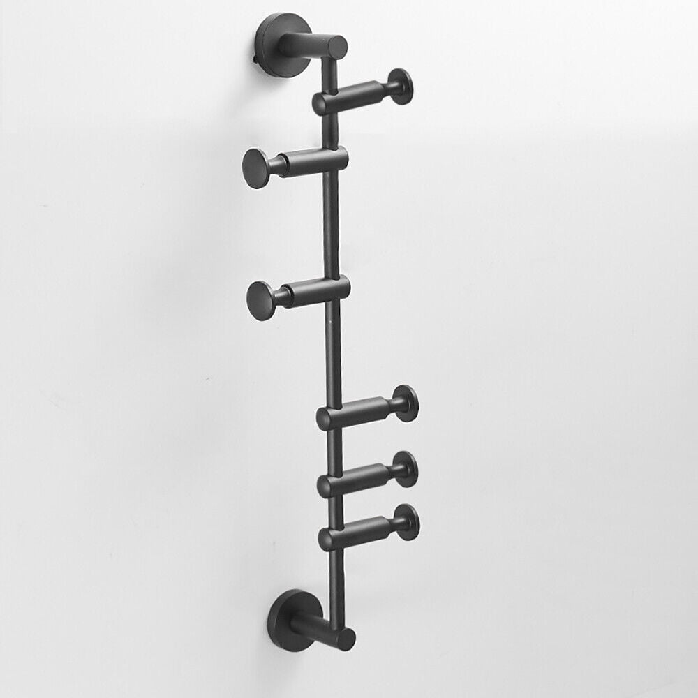 Industrial Vintage Rotating Vertical Clothing Rack Gold Black Wall Mounted Entryway Coat Rack with 6 Swivel Arms