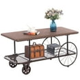 thumbnail image 1 of Industrial Wagon Style Coffee Table Rustic End Table Magazine Holder, 1 of 10