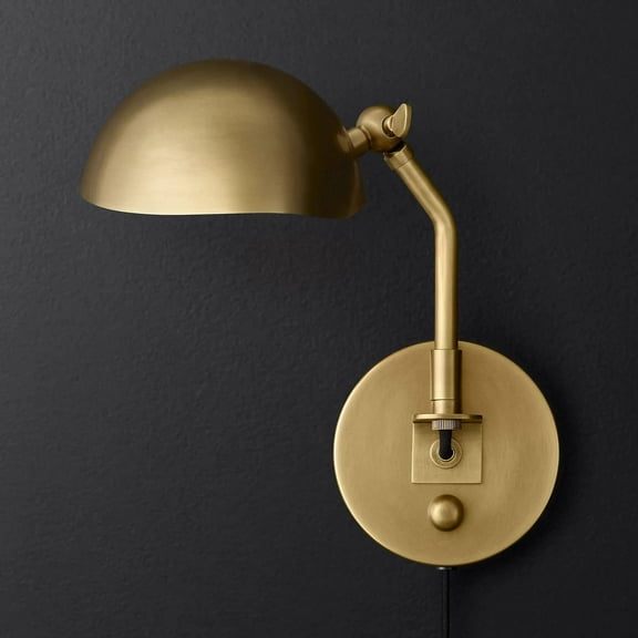 Industrial Wall Sconce Adjustable Plug in Wall Light Swing Arm Wall Lamp, Bedside Reading Wall Mount Lighting Fixture, Modern Headboard Sconces for Bedroom Hotel Study