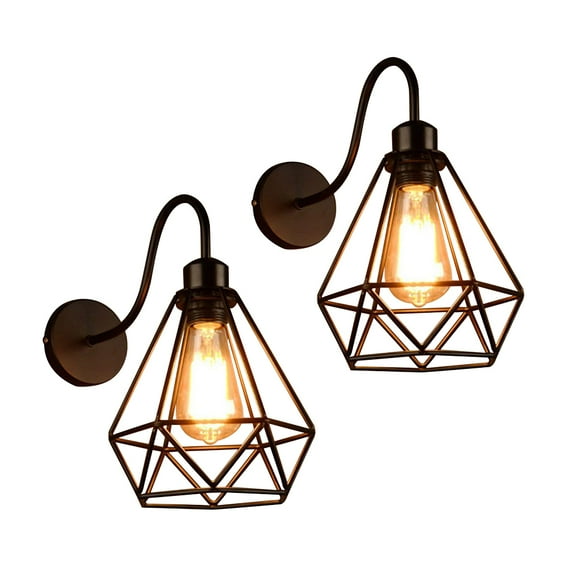 Industrial Wall Sconce Vintage Wire Cage Wall Light Rustic Wall Light Fixture for Bedroom Nightstand Porch