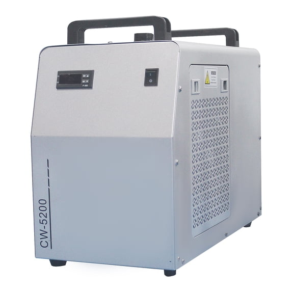 Industrial Water Chiller, CW-5000/CW-5200 Industrial Thermolysis Type Water Chiller, 7L Capacity 2.6gpm Water Cooling System for 40W-100W CO2 Laser Engraving & Cutting Machines, 3868 BTU/Hour
