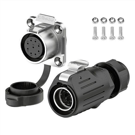 Industrial Waterproof Connector IP68 Quick Plugging Circular Connector Anti-Interference Connector (9 Pin)