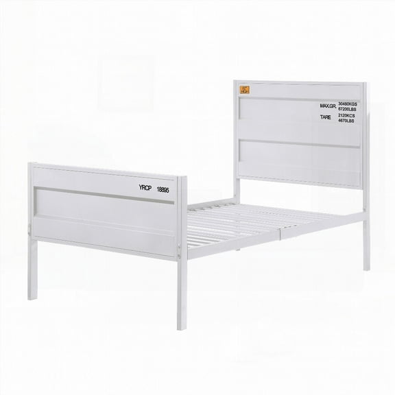 Industrial White Full Platform Bed - Cargo Container Lock Included
