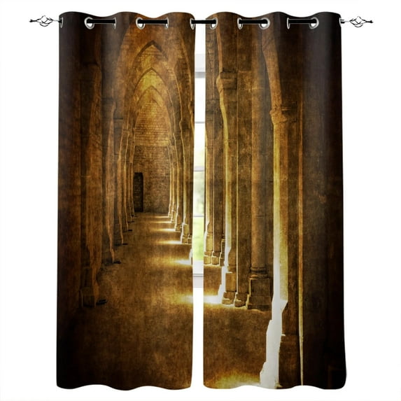 Industrial Window Curtains Home Decor Living Room Curtains Old Ruins Hallway Shadow Bedroom Window Drapes