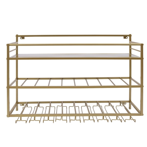 Industrial Wine Racks Wall Mounted, Rustic Metal Hanging Wine Holder Wine Accessories, Wall Mount Bottle Holder, Wall Shelf