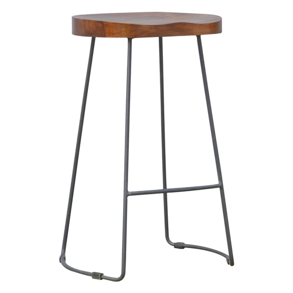 Industrial Wood+Metal Stool / Suitable for Home Decor / Elevates Living Room Style