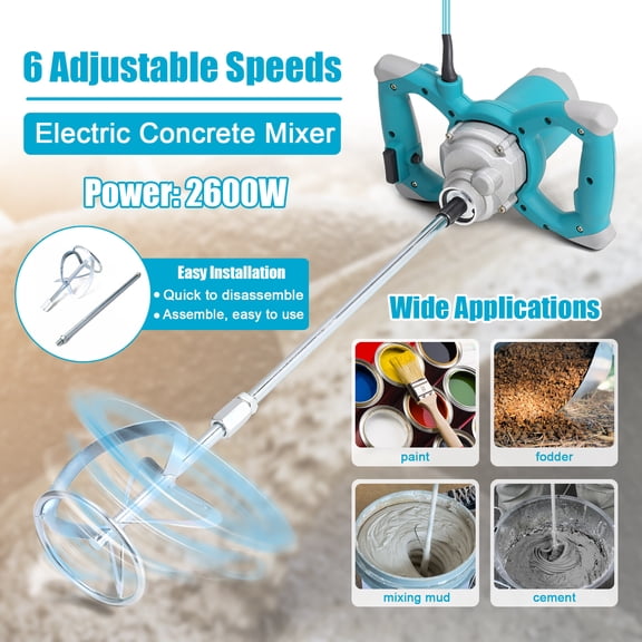 Industrial agitator,Concrete Tool 2600w Concrete Concrete Adjustable Mortar Paint Portable Handheld Concrete 2600w Concrete 6 Speeds Adjustable Concrete Ent 6 Tool. Hxber Huiop Buzhi