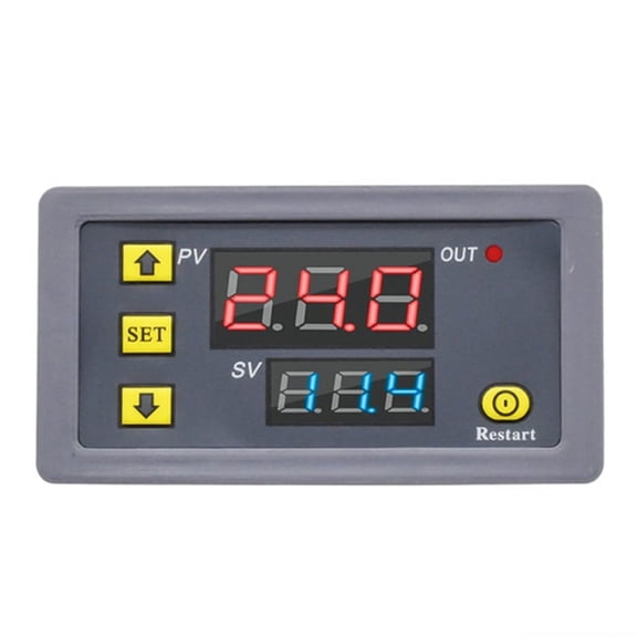 Industrial and Home Automation Timer for DIY, No Programming Required, Digital Dual Display Cycle Delay Relay DC12V 20A