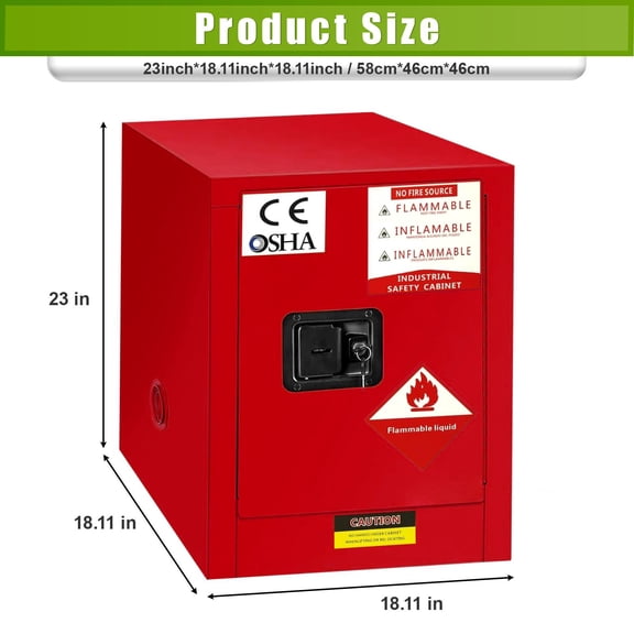 Industrial chemical safety cabinet, Industrial Chemical Safety Cabinet with 180 Hinge Door for Industrial Workshops, Warehouses, Garages & Home Labs