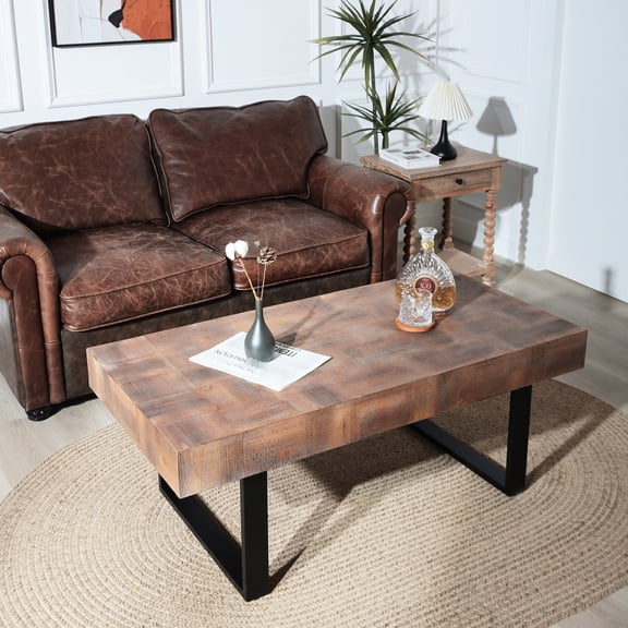 Industrial - style Coffee Table / For Contemporary Living Areas / Holds Books and Decor
