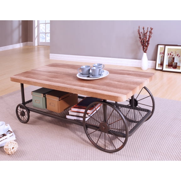 Industrial-style Table / Diamond Mesh Shelf / Sturdy Construction