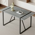 thumbnail image 1 of Industrial-style Table, Gray Pattern, 1.5" Thick Top, Black Metal Legs, Fits 4-6, Multipurpose Dining Gray, Thick, Seats Versatile Options, 1 of 6