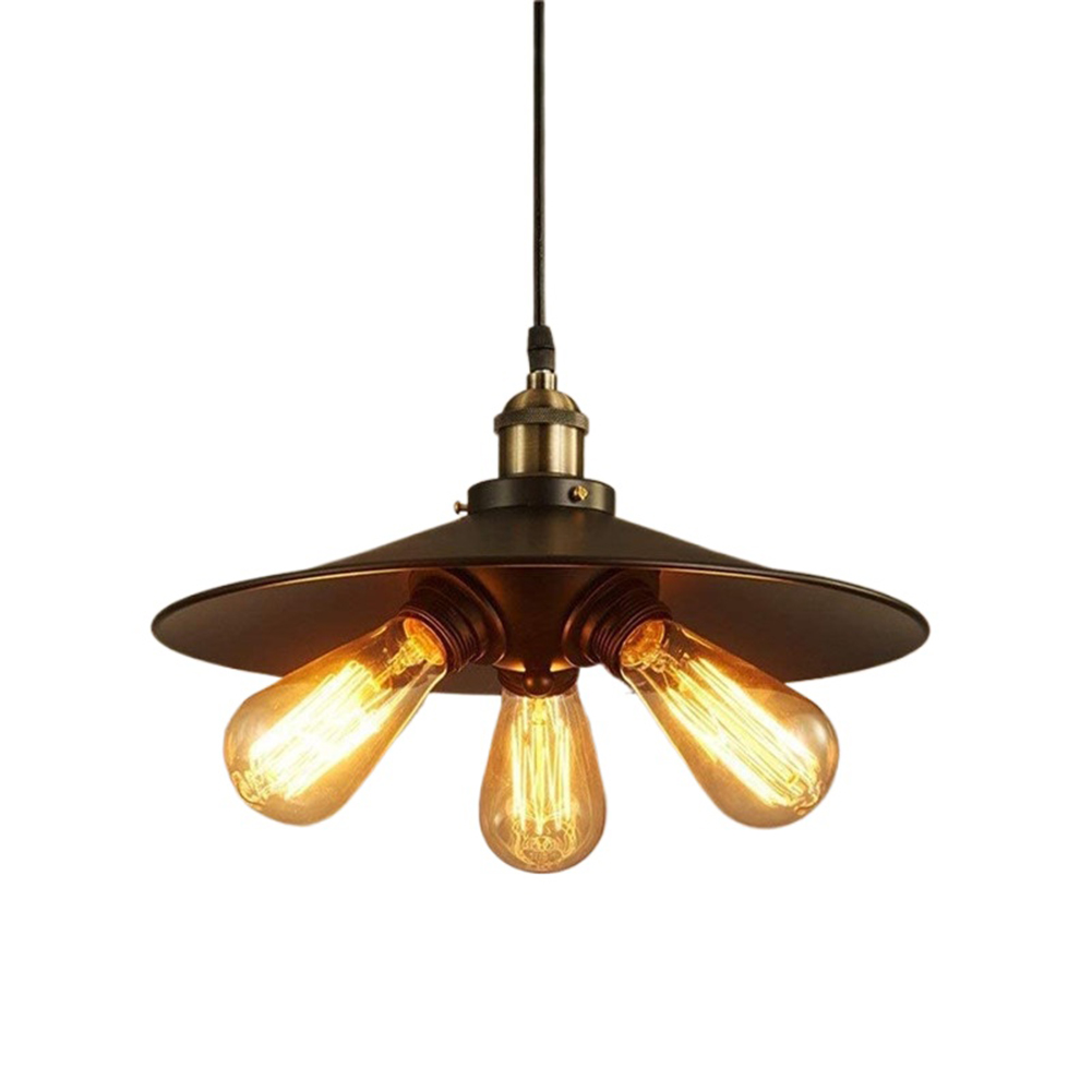 Industrial style black metal pendant lighting for kitchen island vintage American iron pendant lamp retro farmhouse rustic pendant light fixture adjustable ceiling hanging lamp for dining room table