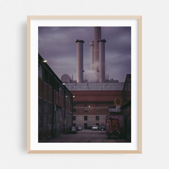 Industrial thing. - Munich Bavaria Germany Photography Industrial Moody Graffiti Architecture Street Photography Cityscape Oak Framed Wall Art Print 12 x 16 inches